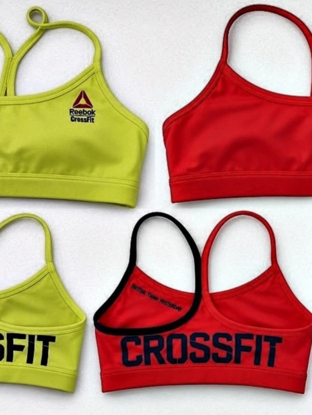 Reebok CrossFit Racerback Sports Bra Bras Yellow & Red